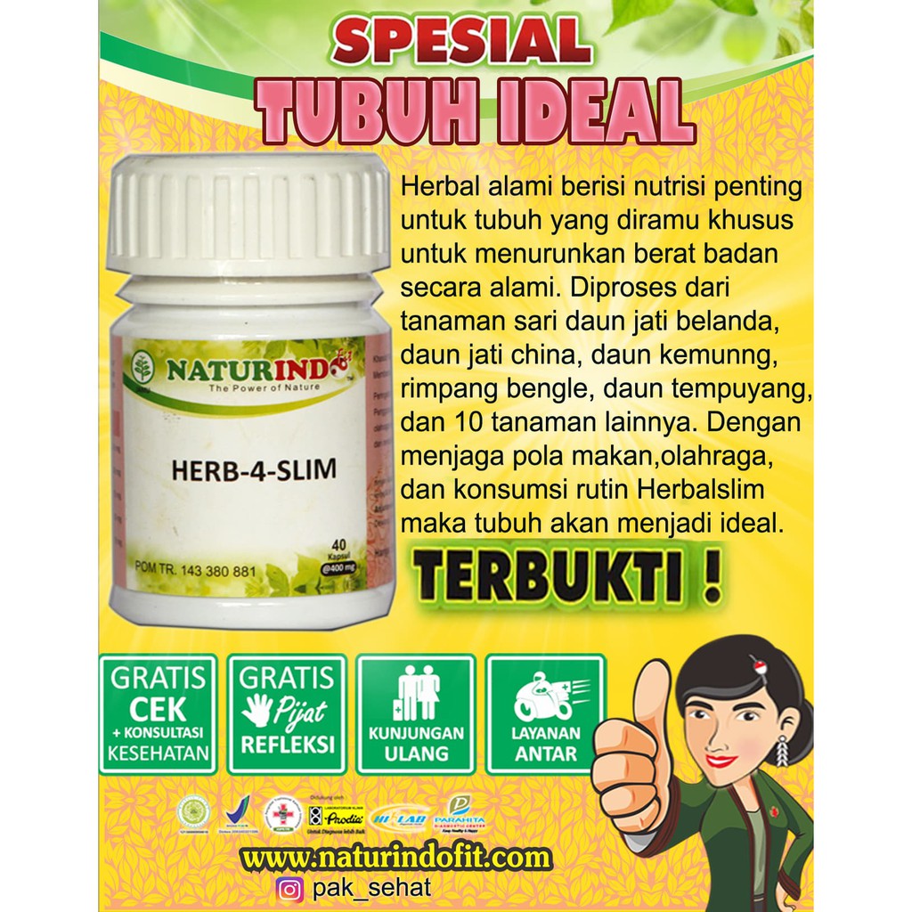 DIET HERBAL OBAT PELANGSING HERBA 4SLIM NATURINDO