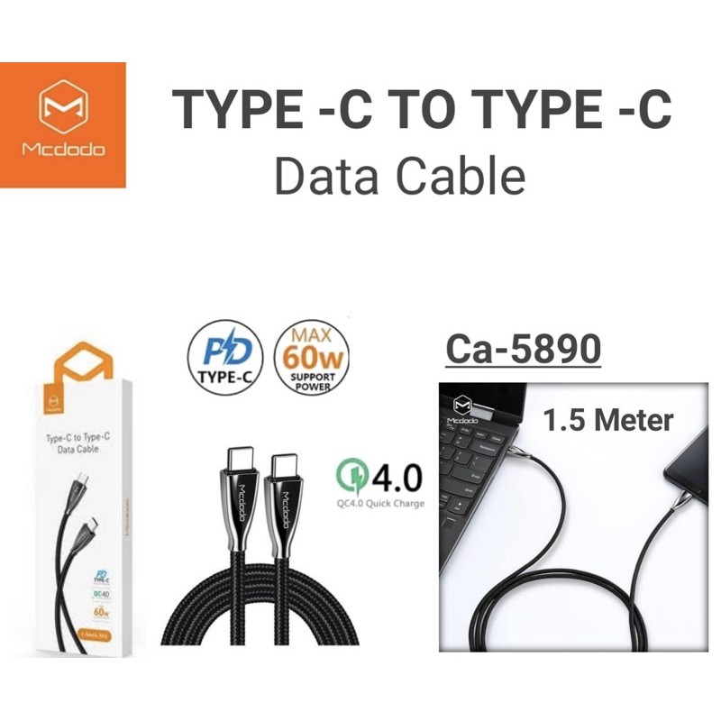 Mcdodo Kabel Data Type C to Type C (Ca:5890)