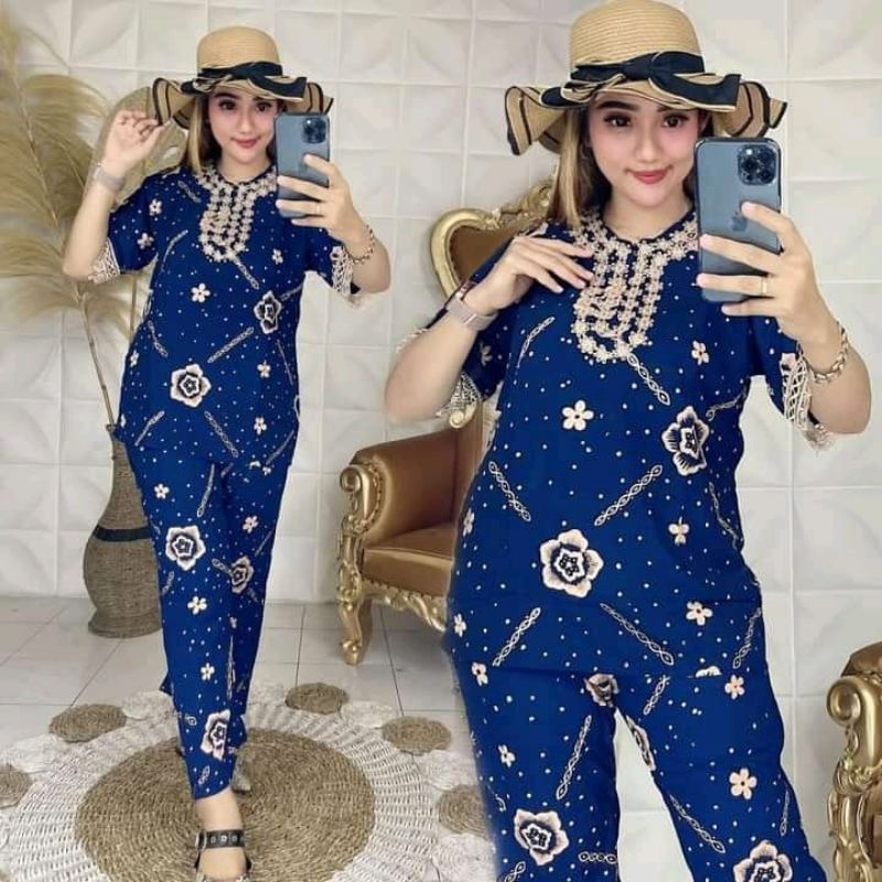 SETELAN ARAB RENDA SeTELAN RENDA MOTIF BULU CP ARAB RAYON BUSUI.Baju wanita