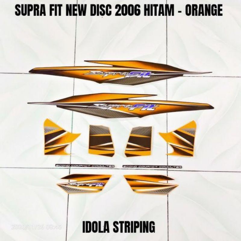 Striping Supra Fit New Disc 2006 Hitam Orange
