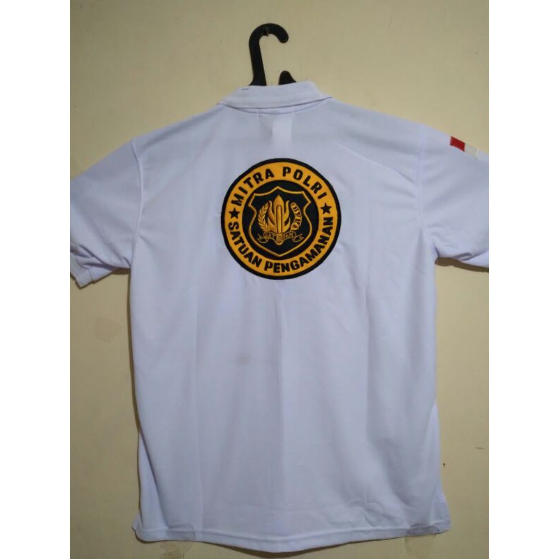 kaos satpam polo bordiran mitra polri