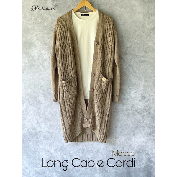 Long Cable Cardi Madanara Cardigan Rajut