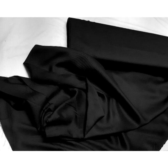 kain rayon twill hitam pekat ex garment branded grade a