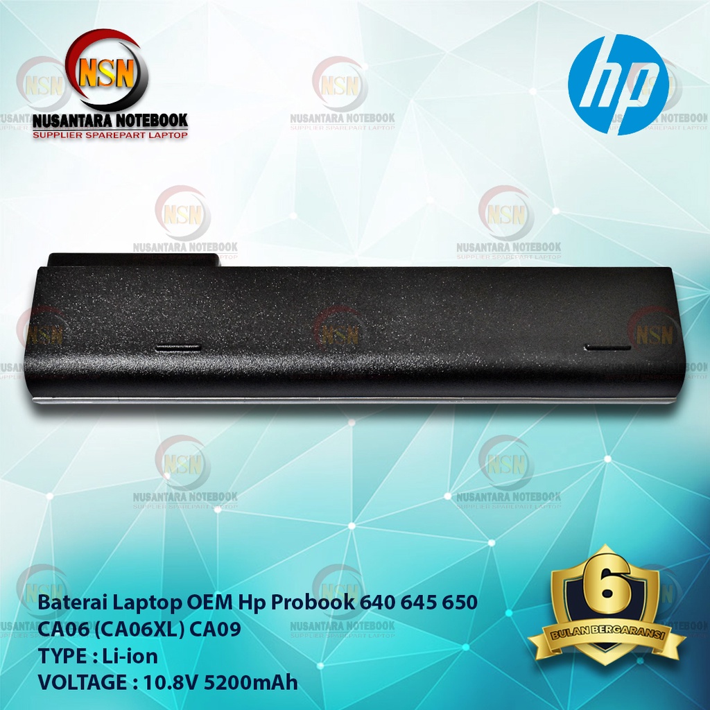 Baterai Hp Probook 640 645 650 CA06 CA06XL CA09 10.8V 5200mAh OEM