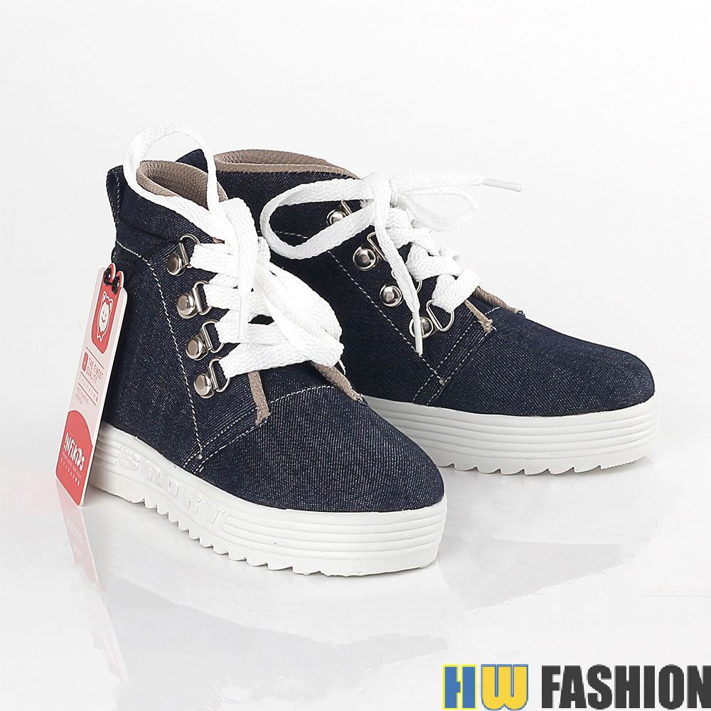 Infikids - KID 816 Sepatu Sekolah Anak Laki Denim Navy murah original cibaduyut keren