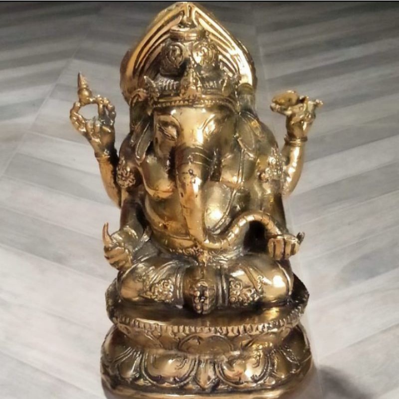 Patung Ganesa Ganesha Kuningan Asli Besar Antik