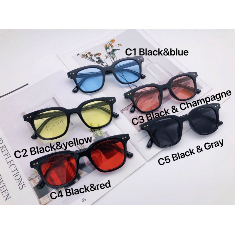 Fashion square ins trend men and women sunglasses metal hinges