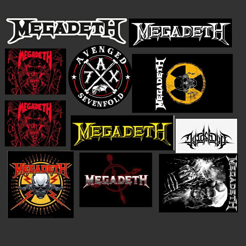Jual Stiker Stiker Megadeth Paket 10 pcs Brand Distro Graftac Vinil