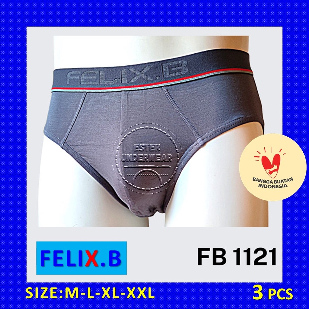 CELANA DALAM PRIA FELIX.B FB 1121 ISI 3 PCS | VISCOCSE SPANDEX