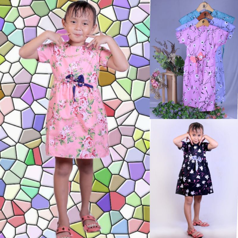 Dress flower anak umur 4 sampai 5 tahun