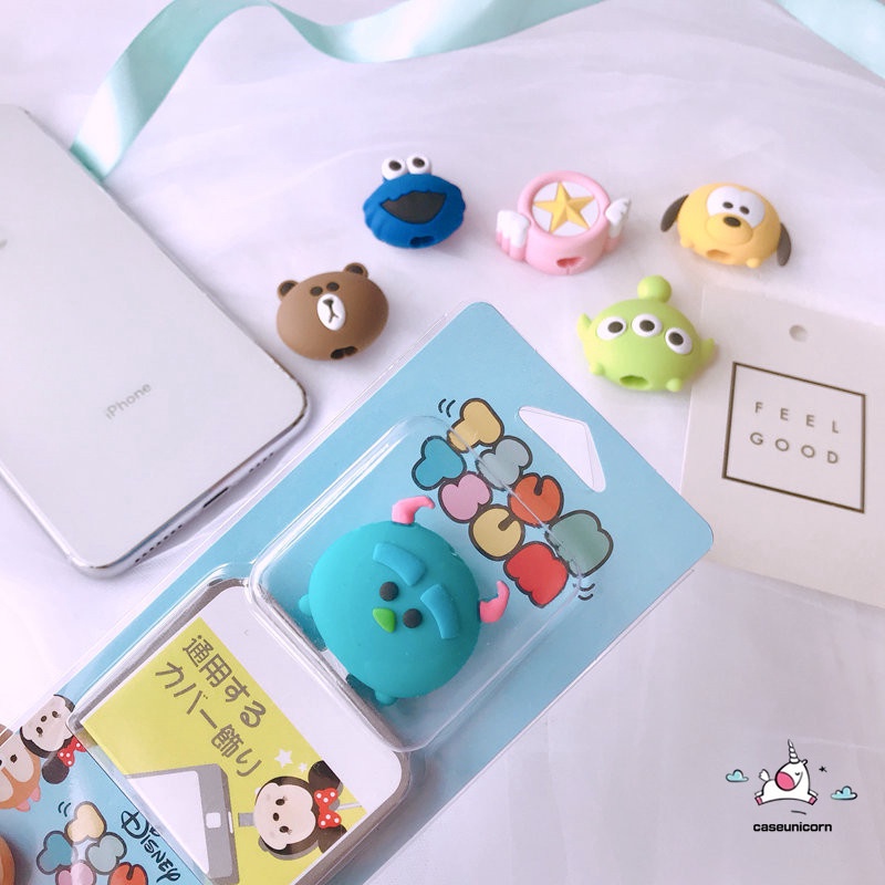 Case Pelindung Kabel Data Charger Motif Kartun Beruang Disney Sesame Street Untuk Iphone Android Oppo Huawei Vivo