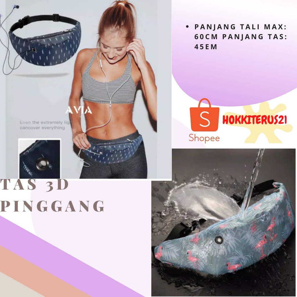 HOKKITERUS21 Tas 3d pinggang / dada unisex holder handsfree travel olahraga lari jalan gym running a