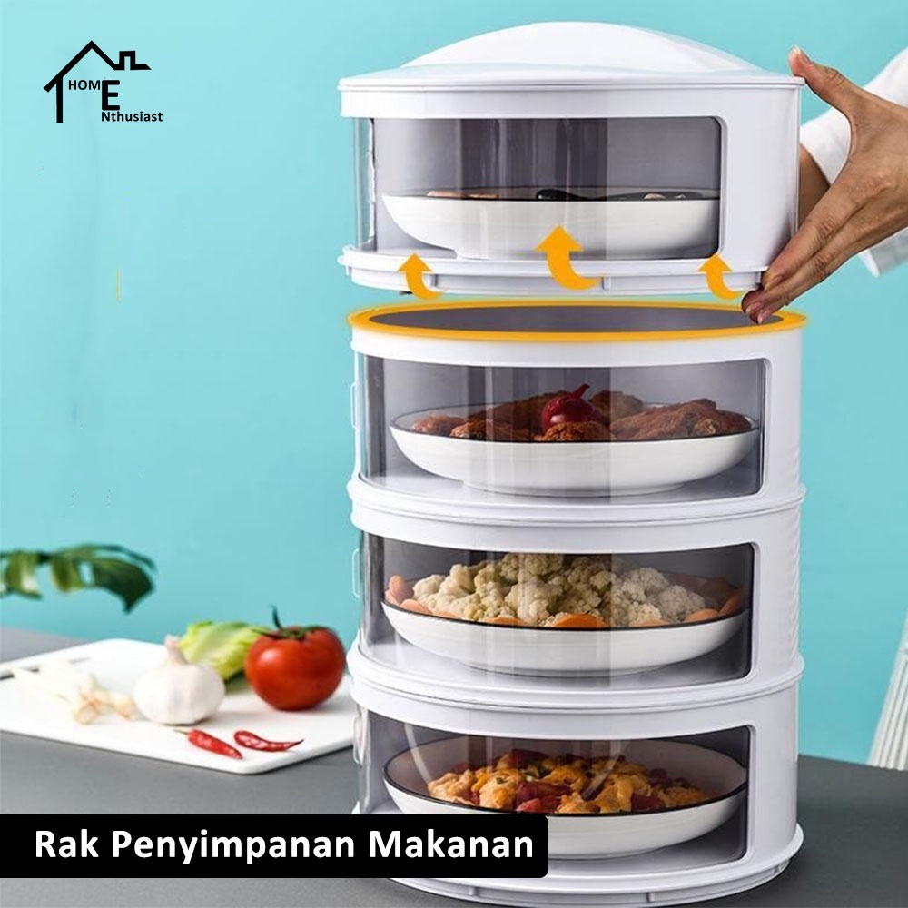 Food Container Storage Tempat Penyimpanan Makanan 4 / 5 TIngkat Susun [ HomEnthusiast ] Serbaguna Mu