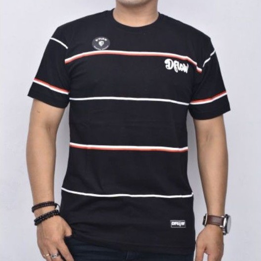 KAOS D'FLOW ORIGINAL STRIPE FREE STICKER BISA COD