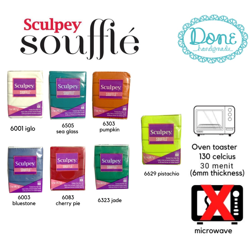 polymer clay souffle sculpey soufle modelling clay matte bahan clay