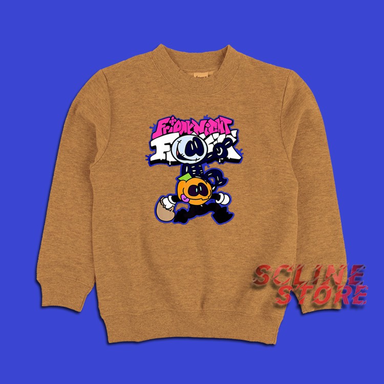 Jaket Sweater Crewneck Anak Friday Night Funkin FNF Skid and Pump