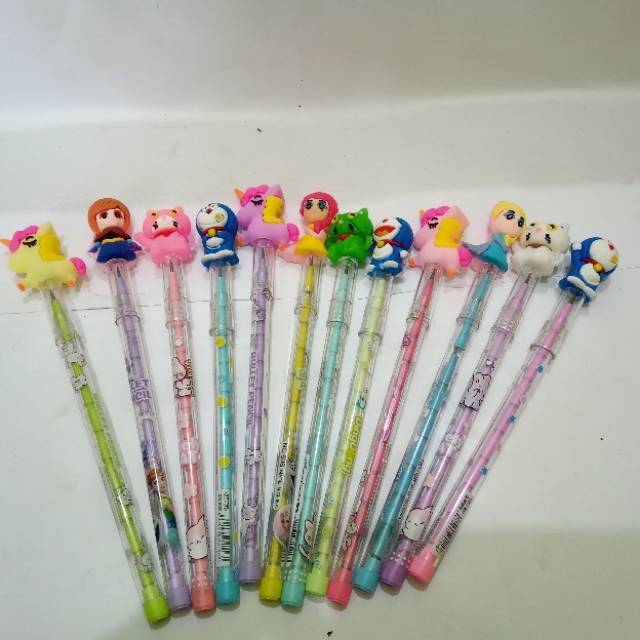 

Pensil bensia pensil cabut karakter lucu
