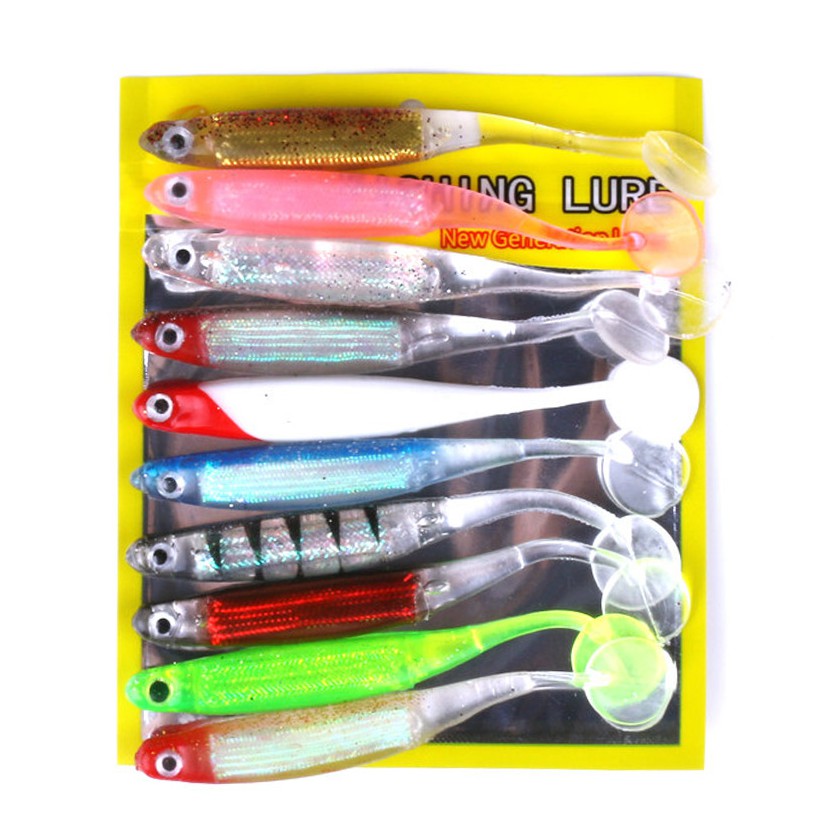 HENGJIA 10pcs 10cm Softfish Umpan Pancing Swimbait Fishing Lure Ikan Kail Wobbler Crankbait Tackle