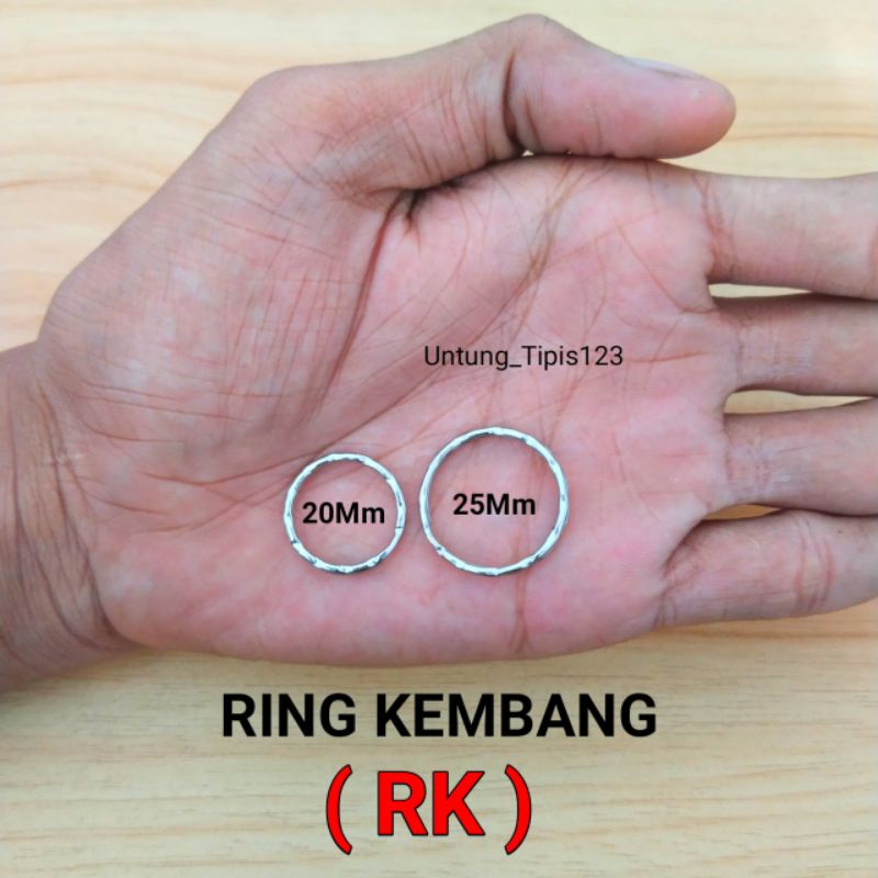 Ring ganci ukuran 25mm satuan Model double Ring kembang Ring gantungan kunci