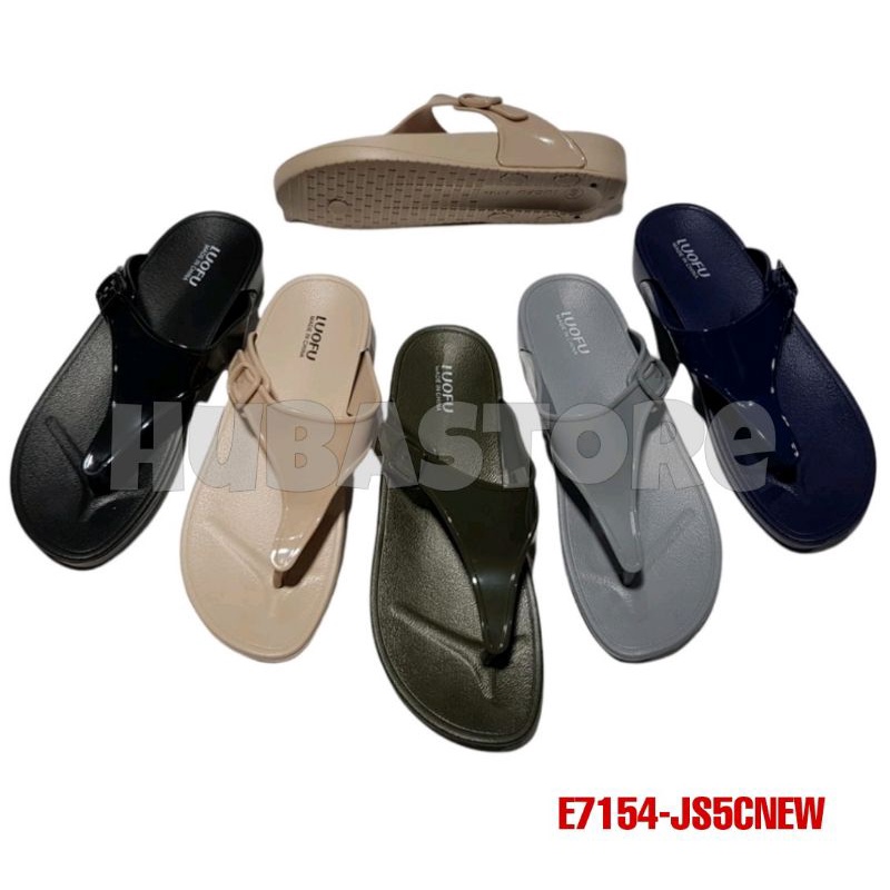 SANDAL JEPIT WANITA JELLY SENDAL CEWEK KARET IMPOR LUOFU E7154
