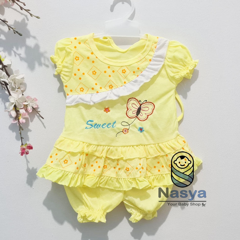 [N-038] Baju Setelan Bayi New Born / Setelan sehari-hari anak perempuan (0-6 bulan)