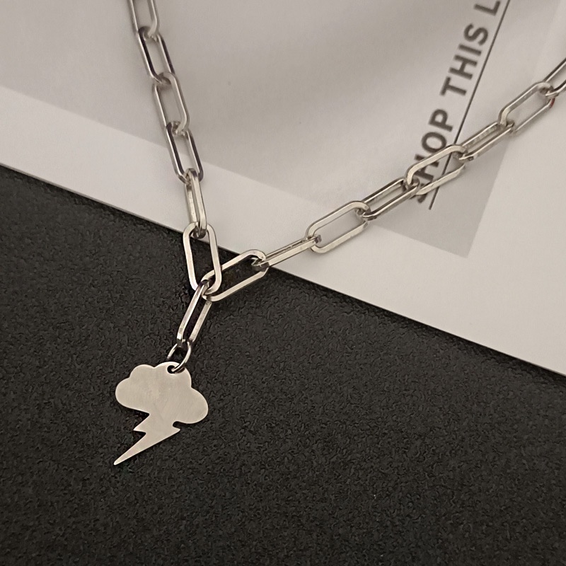 2021 baru desain trendi in hip hop gaya kreatif petir liontin kalung sederhana gaya dingin kalung