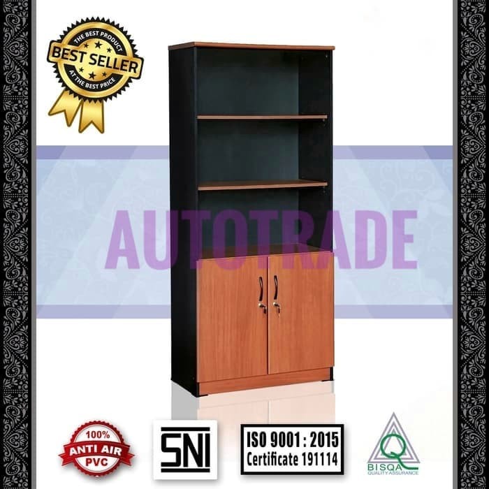 LEMARI ARSIP FILE DOKUMEN KACA 3 RAK 2 PINTU TANPA KACA VIP BC 08