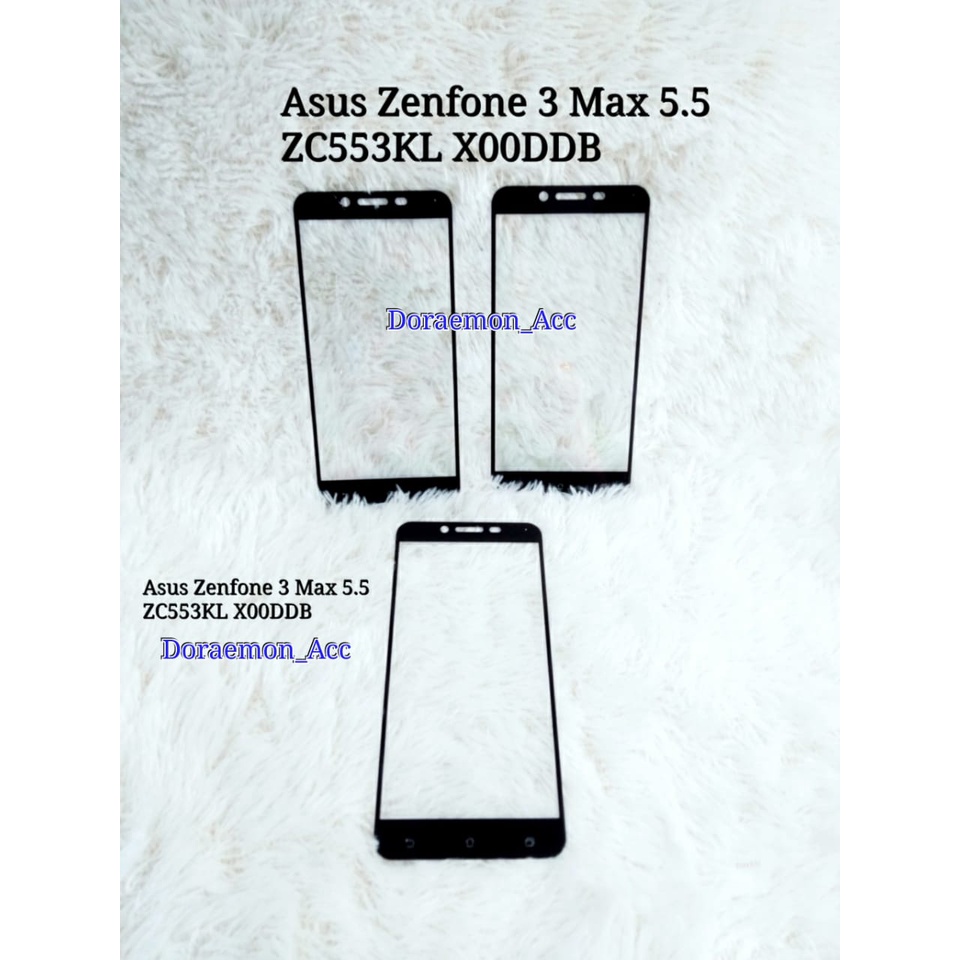 Tempered Glass Full Warna Black Asus Zenfone 3Max5.5 ZC553KL X00DDB / Zenfone 3Max5.2 ZC520TL X008 X