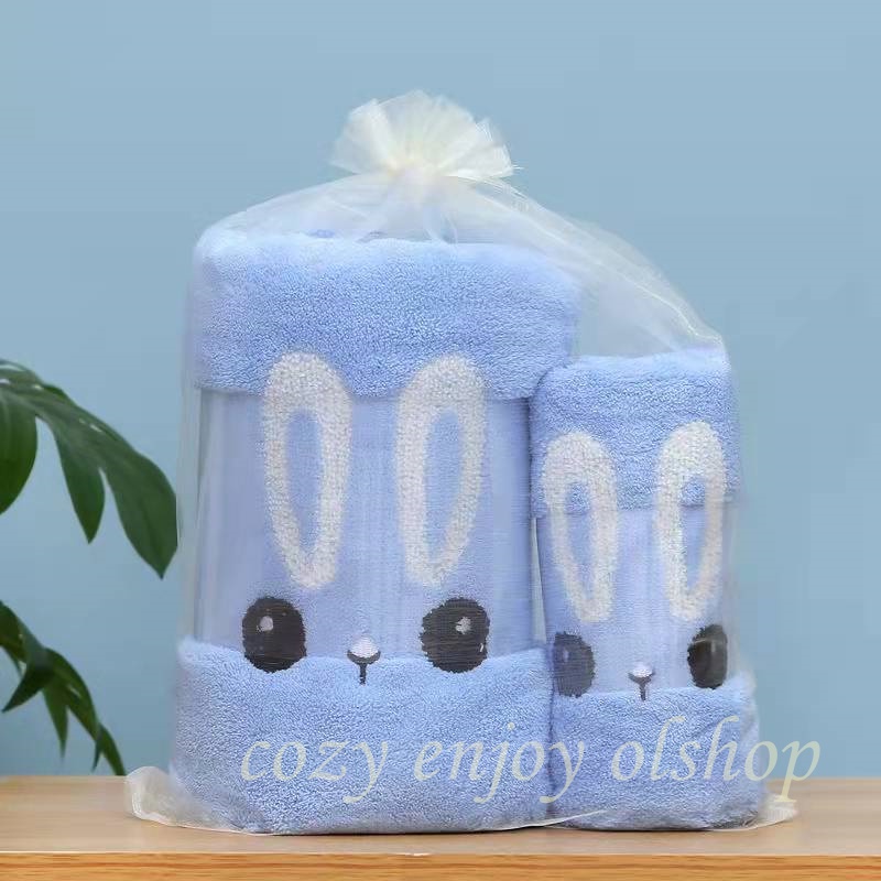 Handukmall Handuk Mandi Handuk Dewasa Unisex Set 2 pcs 70X140cm Dan 35X75cm Perlengkapan Kamar Mandi Daya Serap Tinggi Handuk Seserahan Handuk Hantaran Hampers Souvenir