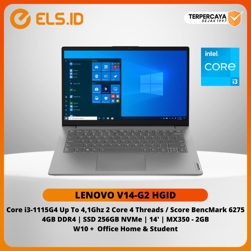 Laptop Lenovo V14-G2 HGID Intel Core i3-1115G4 4GB 256GB MX350 - 2GB W10 OHS