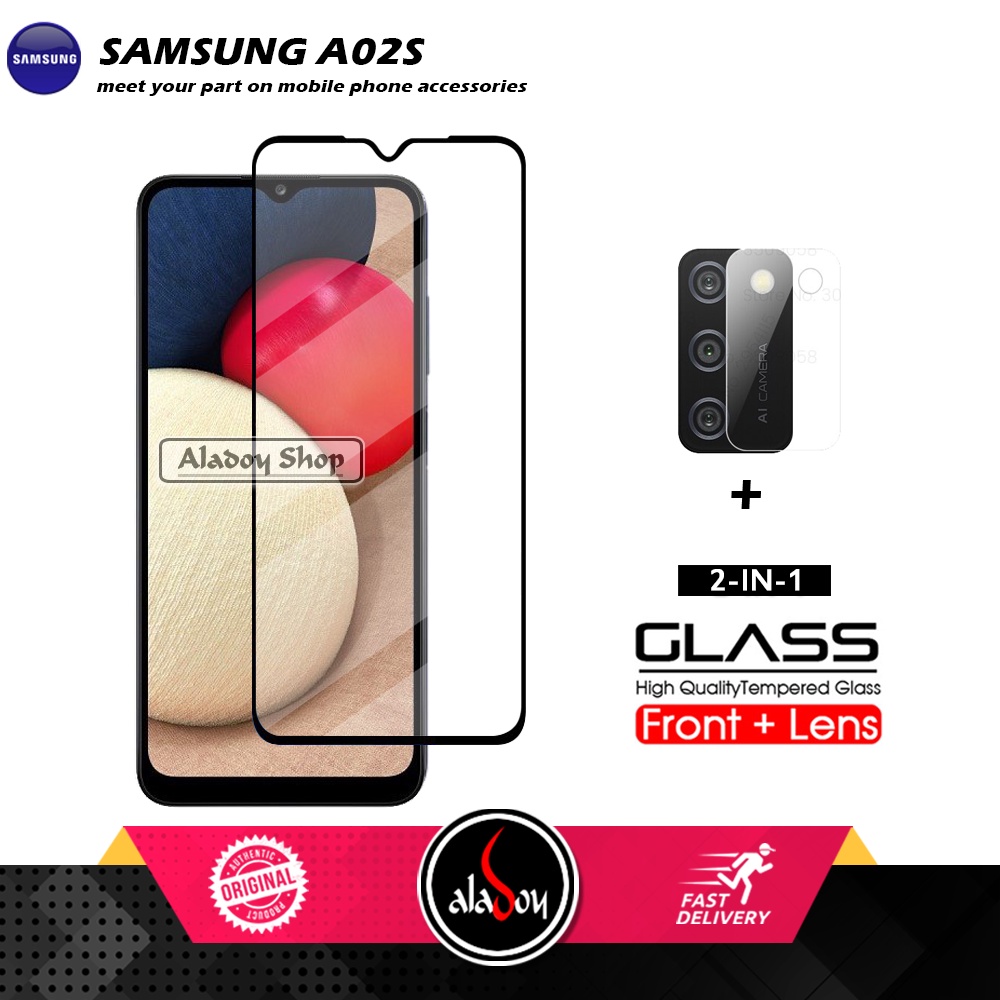 PAKET 2 IN1 Tempered Glass Layar Samsung A02S Free Tempered Glass Camera