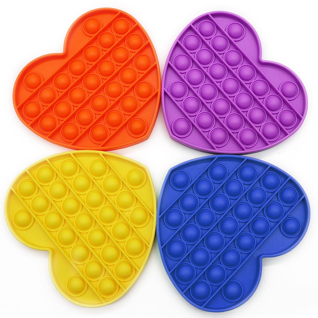 Feel Color Pop it Mainan Anak Bubble Gelembung Love Toy Fidget Spinner Popit Rainbow Unicorn Hati Pelangi-5