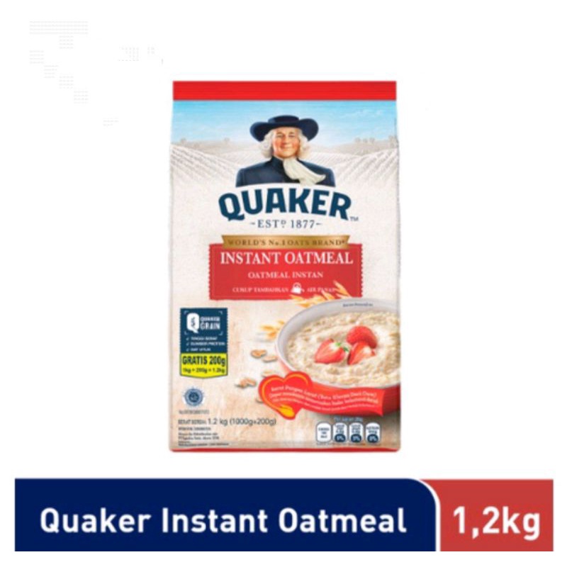 

Quaker Instan Sereal Gandum Oatmeal 1000gr + 200gr