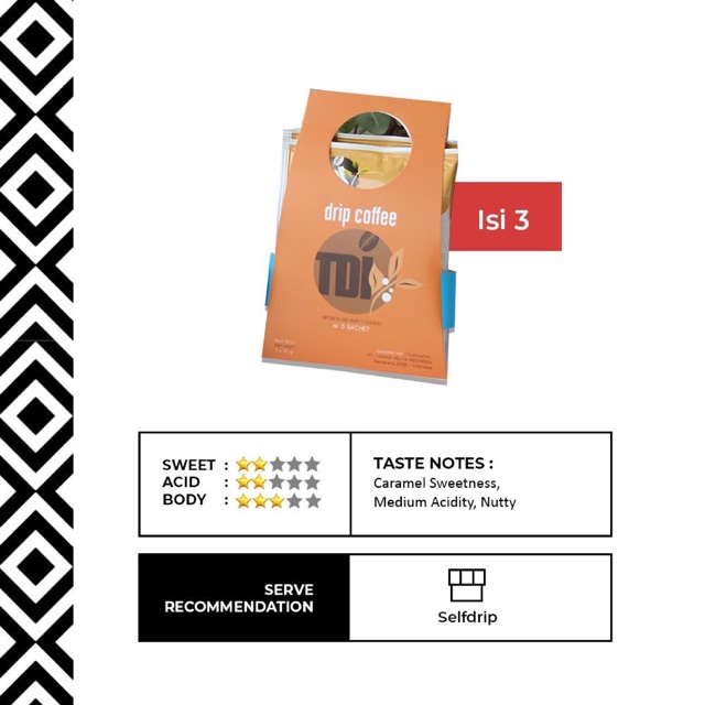 

Coffee Drip Bag Sachet 3 pcs