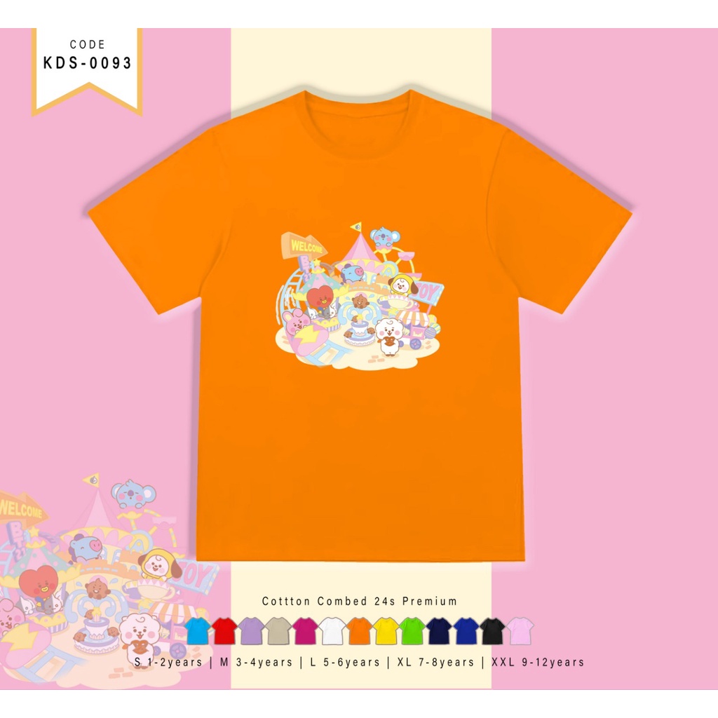 KAOS ANAK-ANAK / T-SHIRT KIDS / WONDERLAND KARAKTERT KPOP / COMBED 30S / CUSTOM TEE