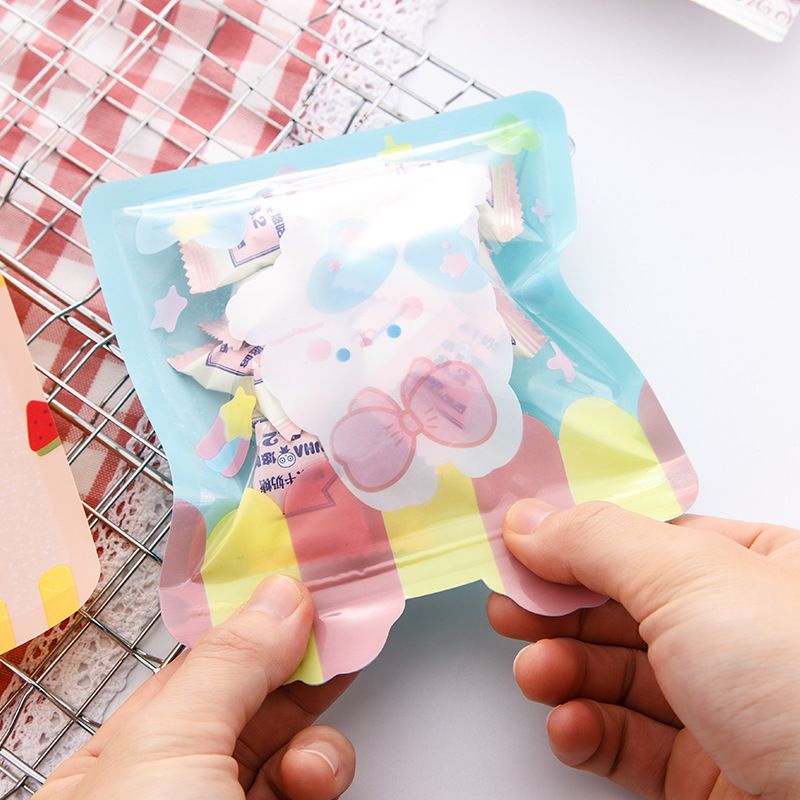 PLASTIK ZIPPER AESTHETIC 13x13 KEMASAN PERMEN 3D CUTE BUNNY ZP13-02