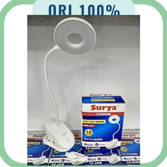 FALSH SALE Lampu Belajar Cas Surya SYD V1831 V 1831 MIRROR 18 SMD LED Jepit Meja
