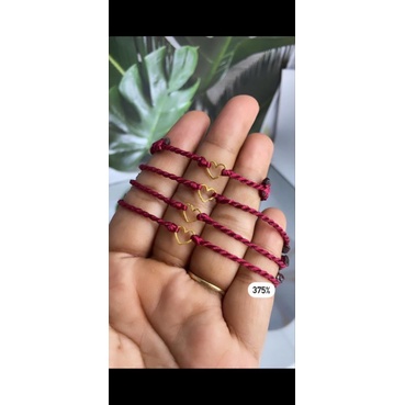 charm emas gelang tali