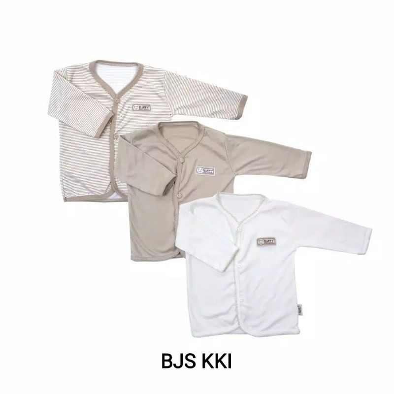 Fluffy Baju Panjang Bayi Kancing Depan S/M/L