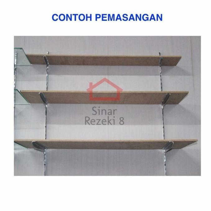 Bracket Kayu 40 Cm / Triplek Daun Braket Penyangga Rak Display Tiang