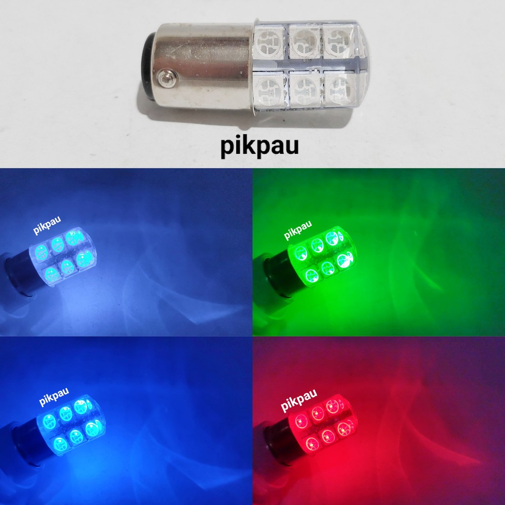 Lampu Belakang Stoprem Jelly 6 in 1 2 LED 2 Mode Senja RGB Kedip 12 Mata Stoprem