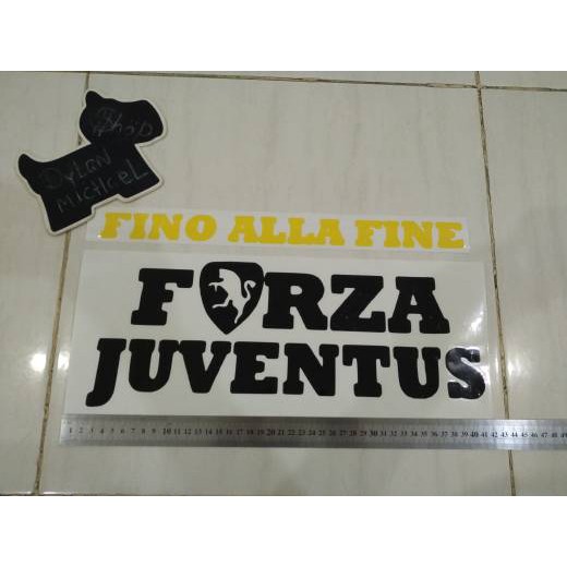 Stiker Mobil Bola Juventus Kaca Body Car Sticker Fino Alla Fine Siluet