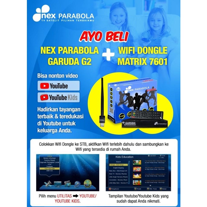 Nex Garuda G2+Dongle Wifi Receiver Nex Parabola Chipset Guoxin