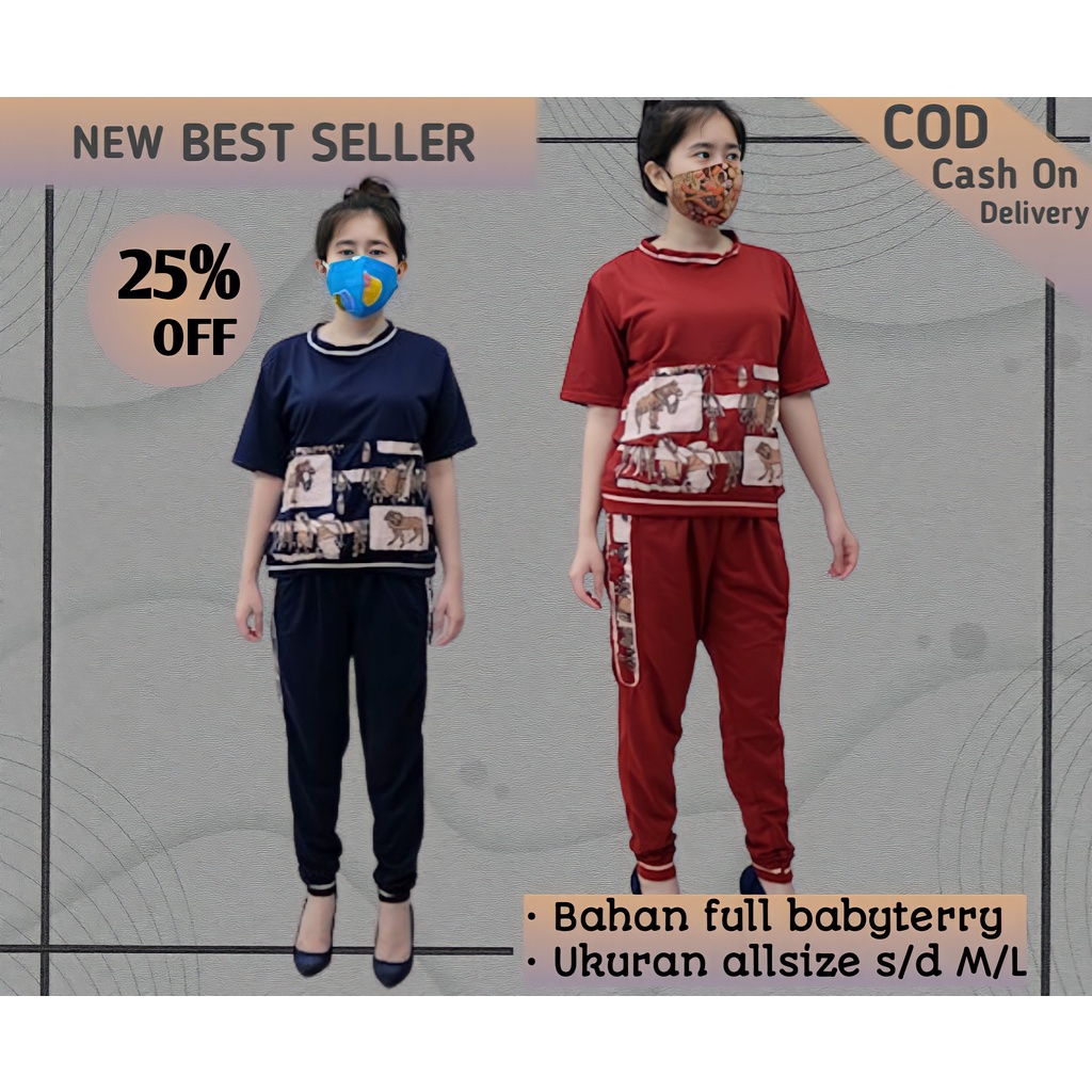 BLOUSE BAJU SETELAN WANITA KEKINIAN MOTIF KOREA