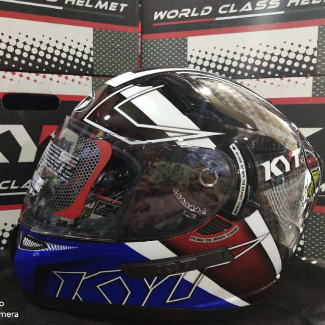 HELM KYT K2R MOTIF #SPOTLIGHT BLACK BLUE / KYT K2 RIDER MOTIF