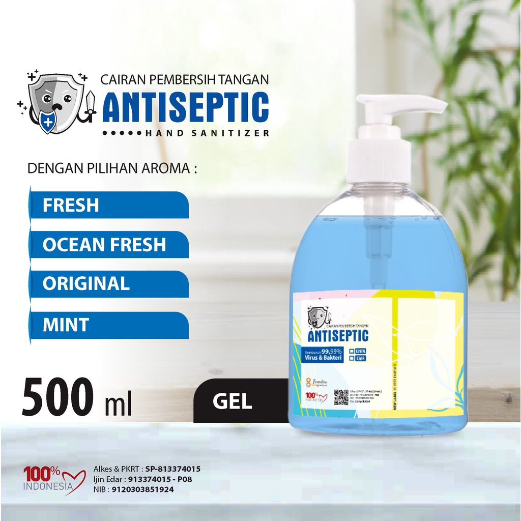 HANDSANITIZER ANTISEPTIC 70% GEL 500ML PUMP