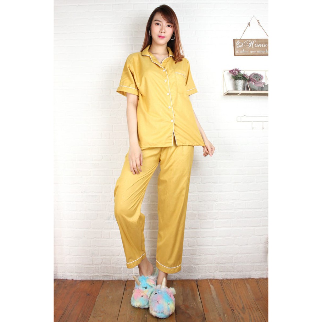 HipNop SATIN MEBOS BAJU TIDUR WANITA PIYAMA WANITA PAKAIAN CEWEK BAJU TIDUR CEWEK