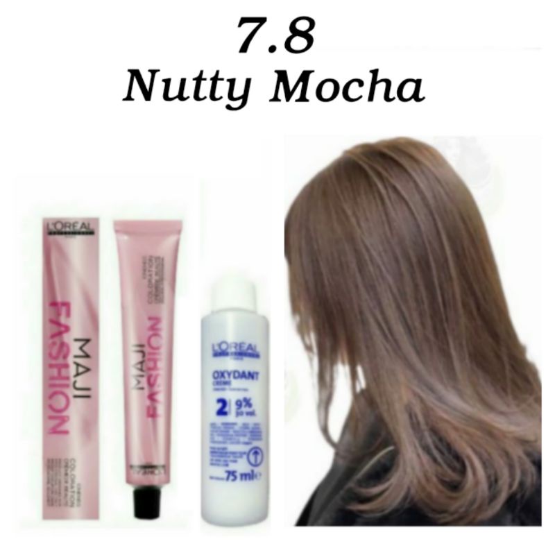Cat rambut loreal majifashion 7.8 NUTTY MOCA , Pewarna rambut