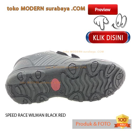 SpeedRace Wilman Black Red Sepatu Sekolah Anak Casual Sneakers