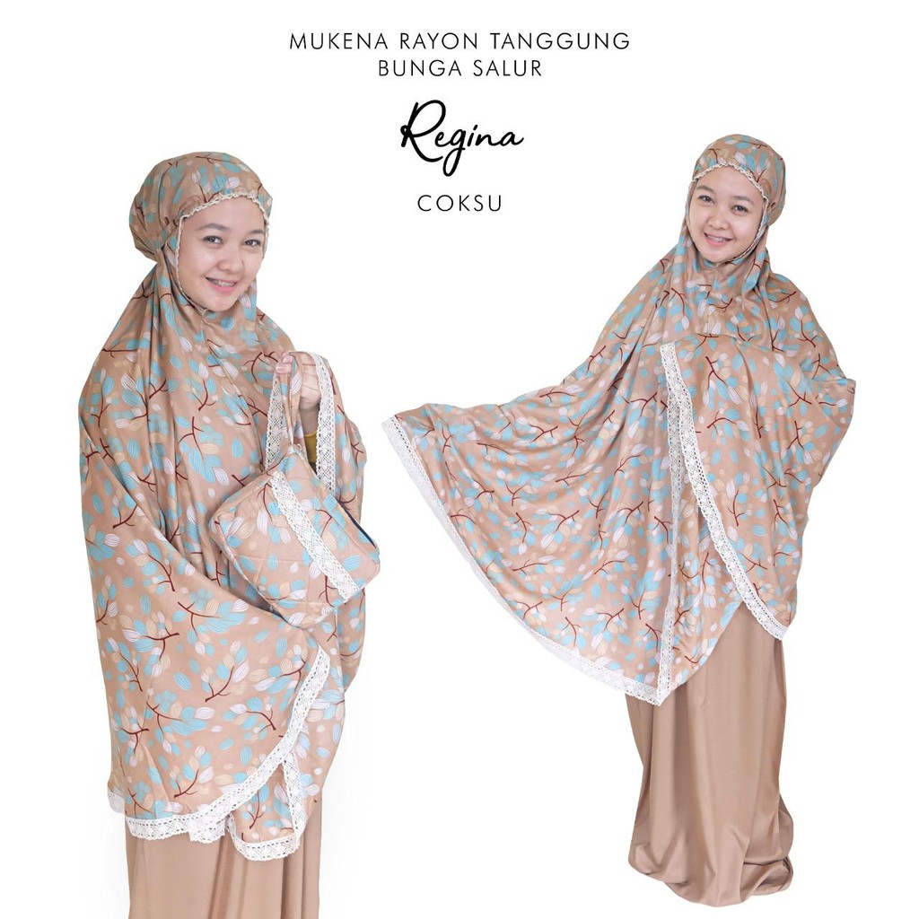 MUKENA BALI TASIK - MUKENA ANAK TANGGUNG RAYON BUNGA SALUR REGINA